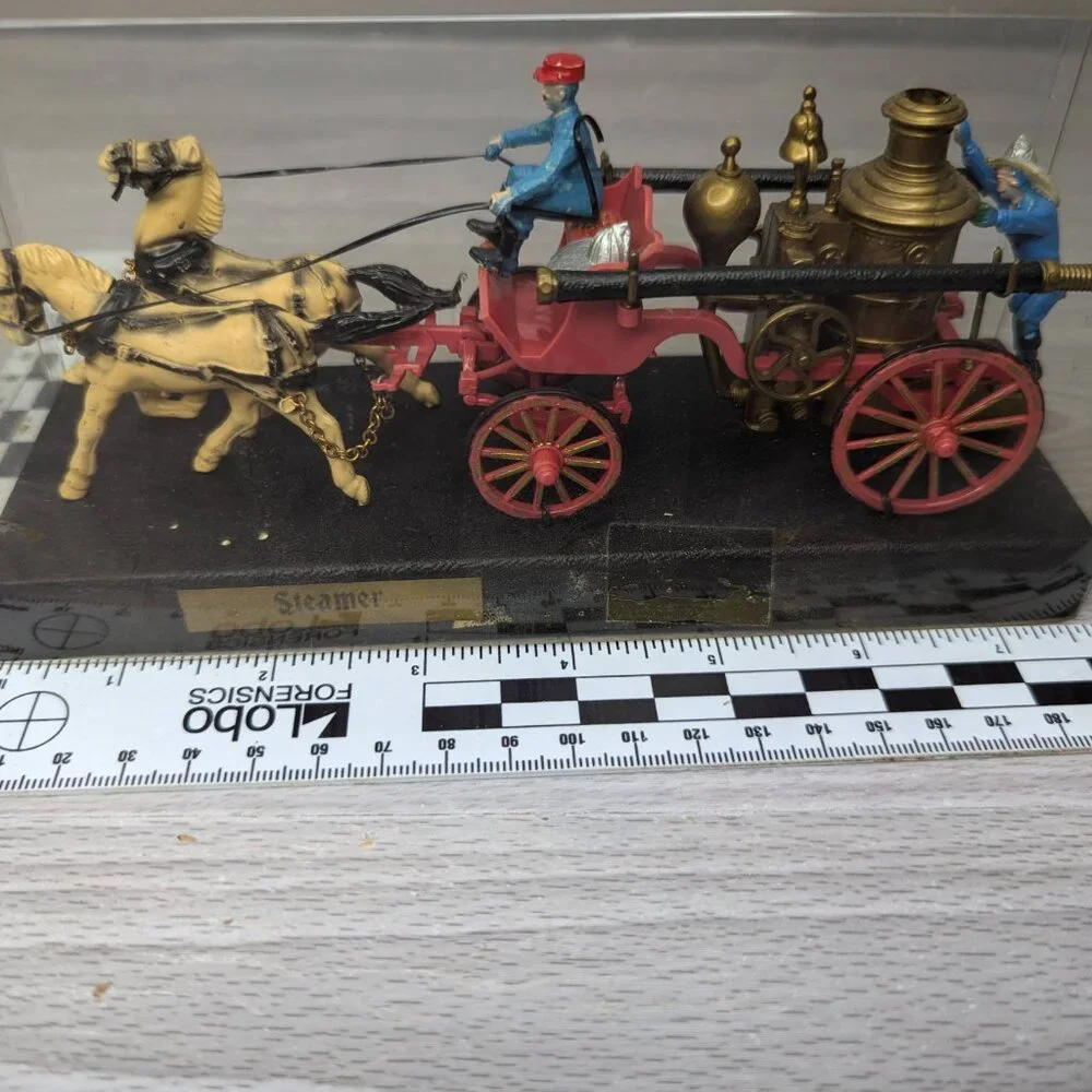 Vintage Steamer Plastic Pre-Made Model with Original Display Cover and Base